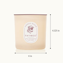 Thymes candle with dimensions labeled on a white background