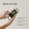 Hand holding a smartphone with an app interface, text on how to use Pura app and device.