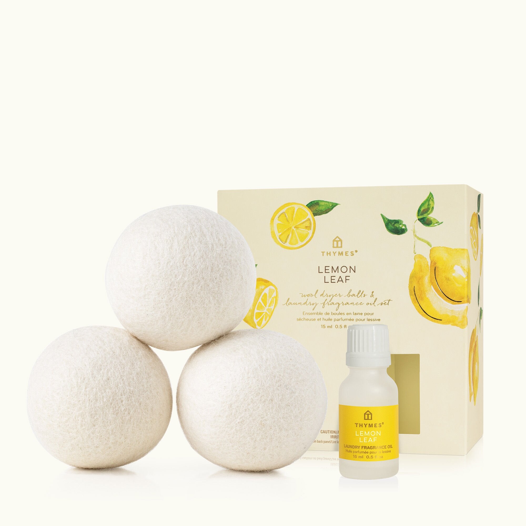 Lemon Leaf Dryer Balls & Fragrance Oil Set | Thymes