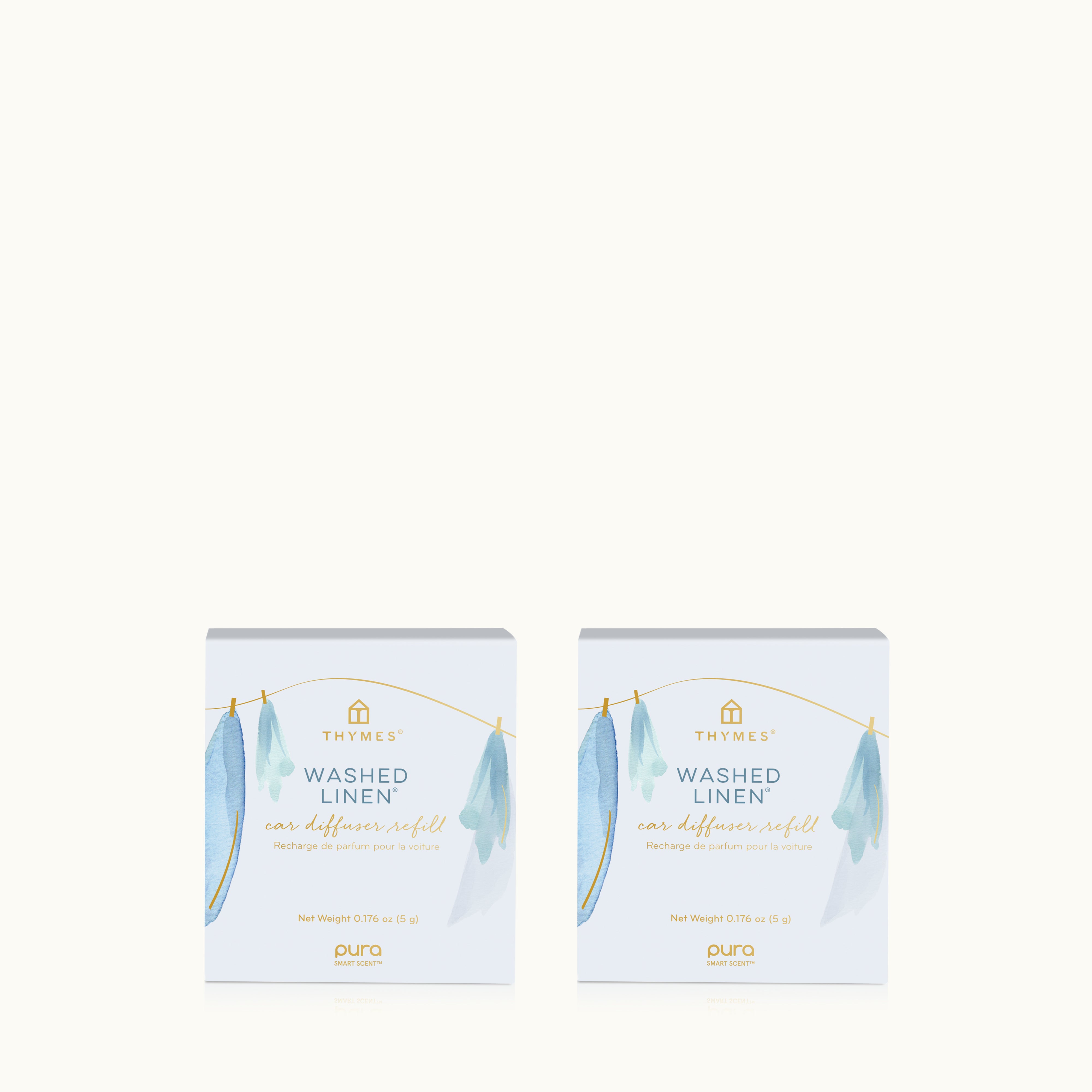 Thymes Washed Linen PURA car diffuser refill