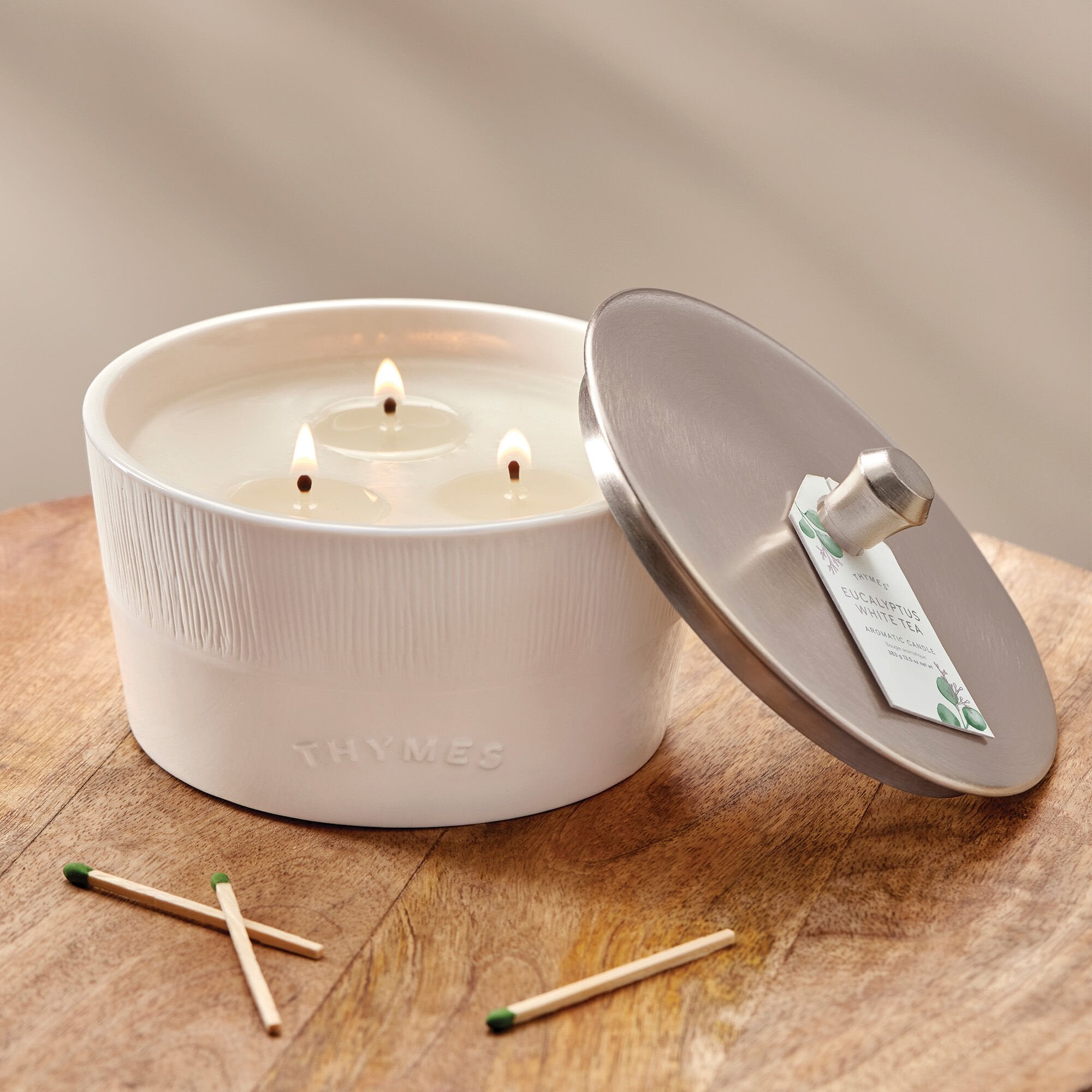 Eucalyptus White Tea Statement 3-Wick Candle