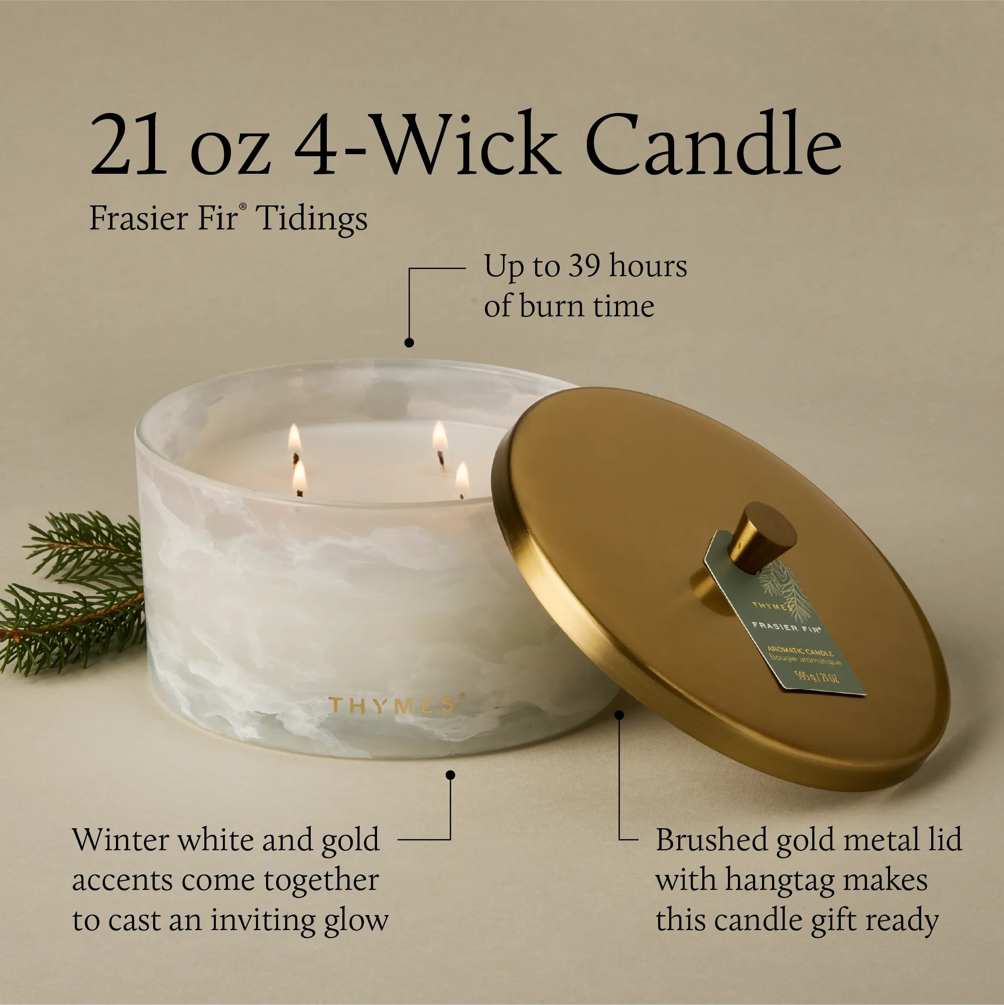 Frasier Fir® Tidings 4-Wick Statement Candle 