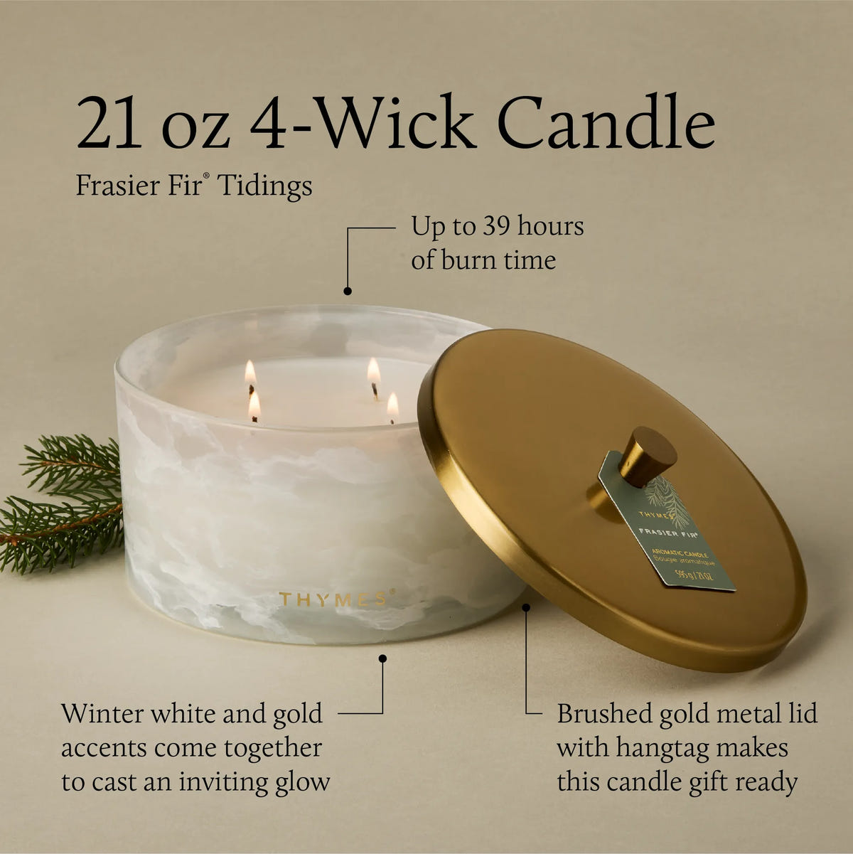 Frasier Fir® Tidings 4-Wick Statement Candle 
