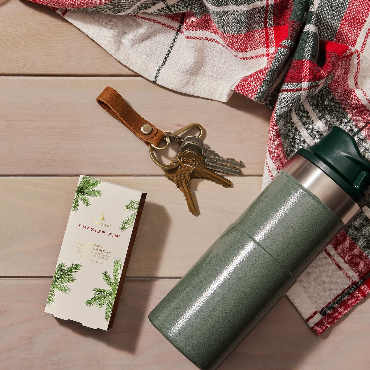 Alternate image of Thymes Frasier Fir Car Diffuser Refill on table