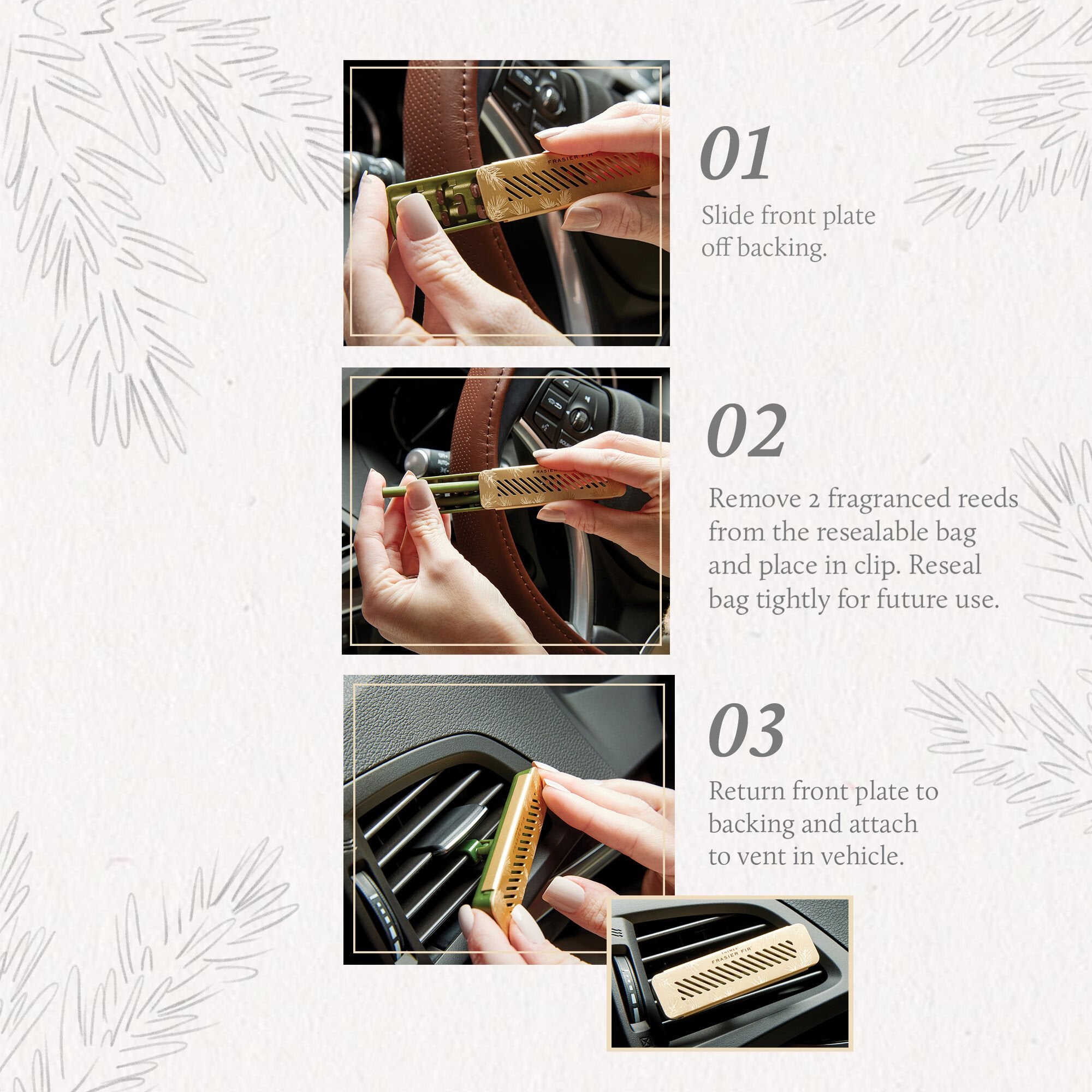 Thymes Frasier Fir Car Diffuser Refill how to use