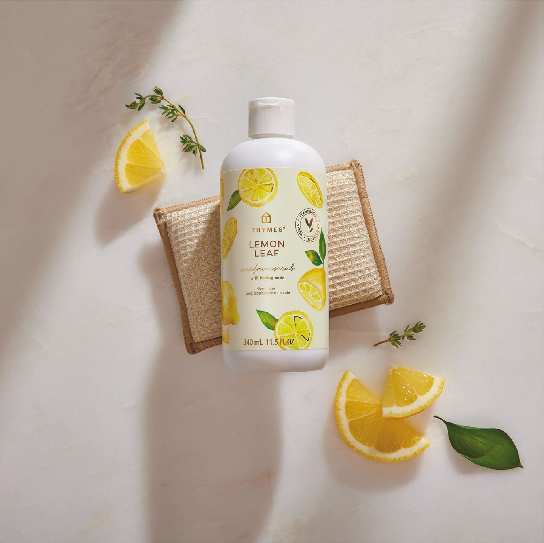 Thymes Lemon Leaf Surface Scrub for home cleaning