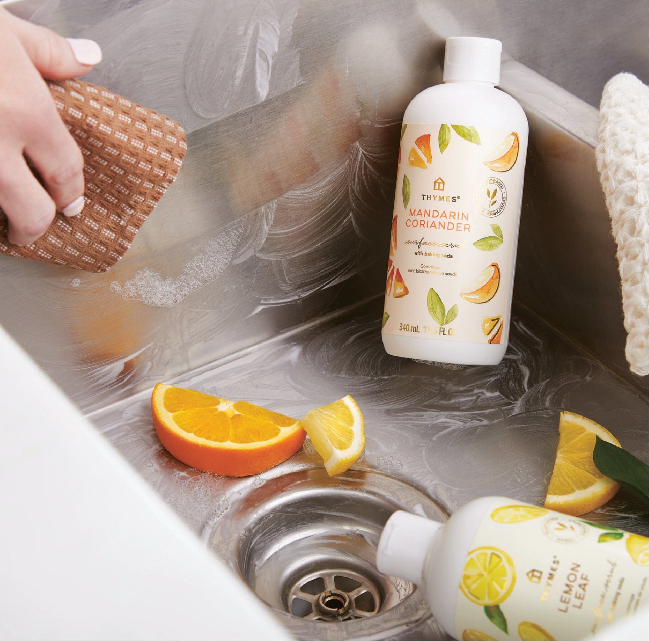 Thymes Lemon Leaf Surface Scrub for home cleaning