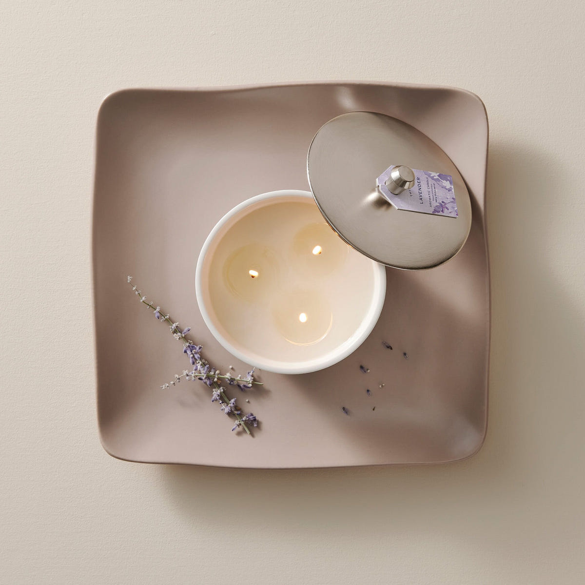 Alternate image of Lavender Statement 3-Wick Candle
