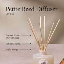 Petite Reed Diffuser with wooden sticks and a white container on a neutral background