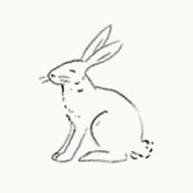 Simple black line drawing of a rabbit