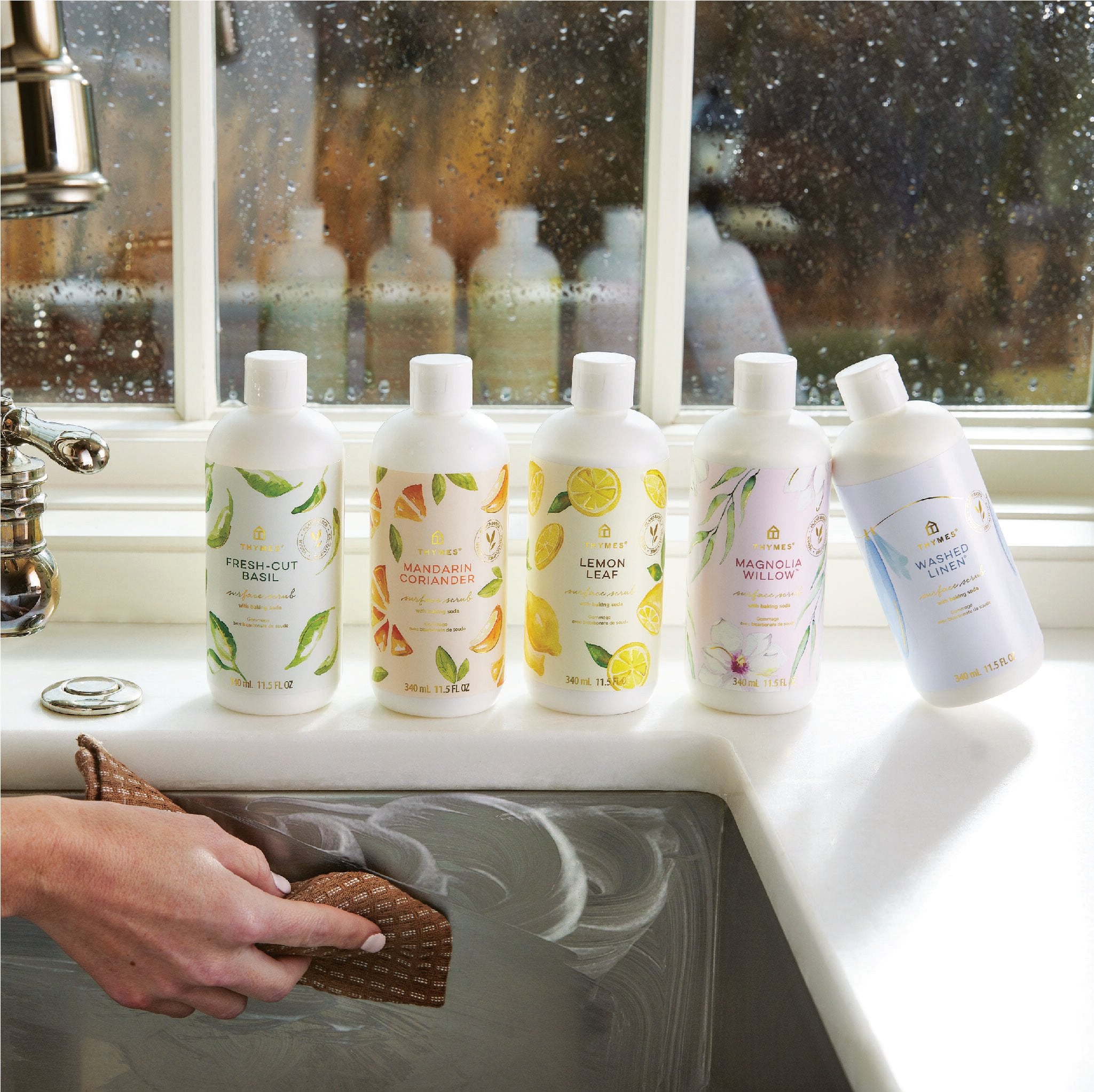 Thymes Washed Linen Surface Scrub for home cleaning