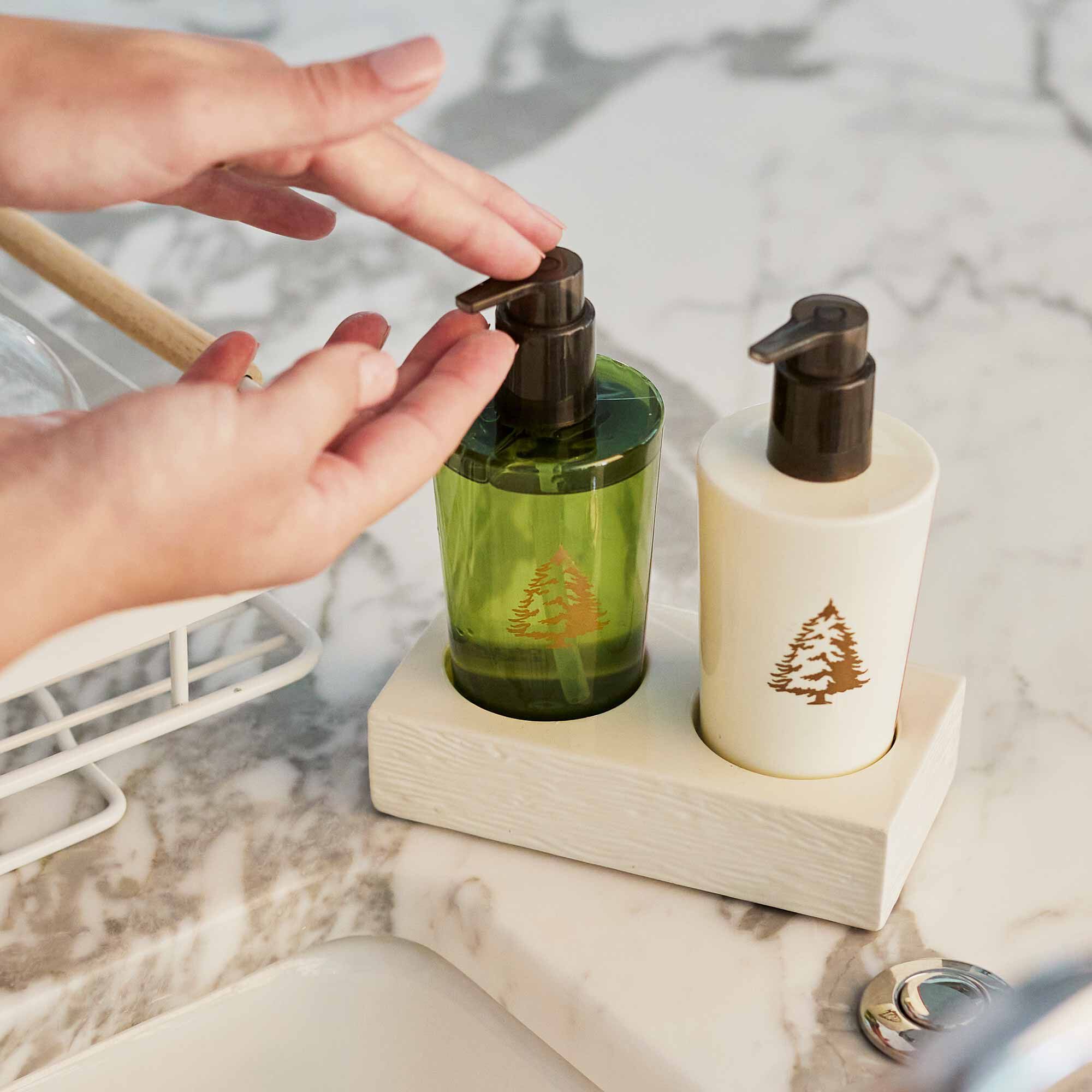 Thymes Frasier Fir Hand Lotion In Use