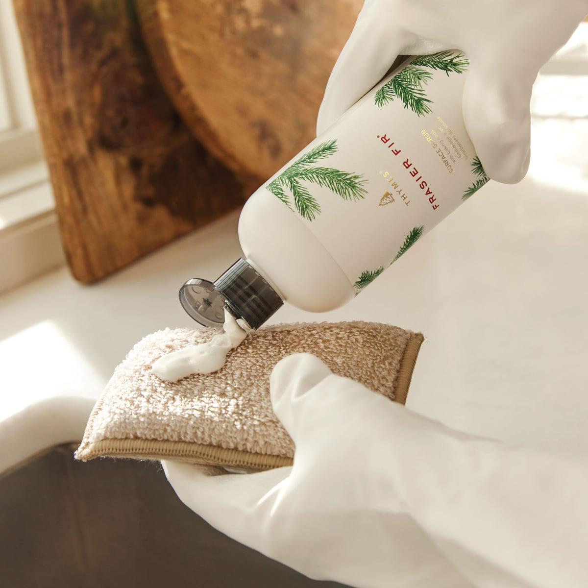 Alternate image of Thymes Frasier Fir Surface Scrub in use