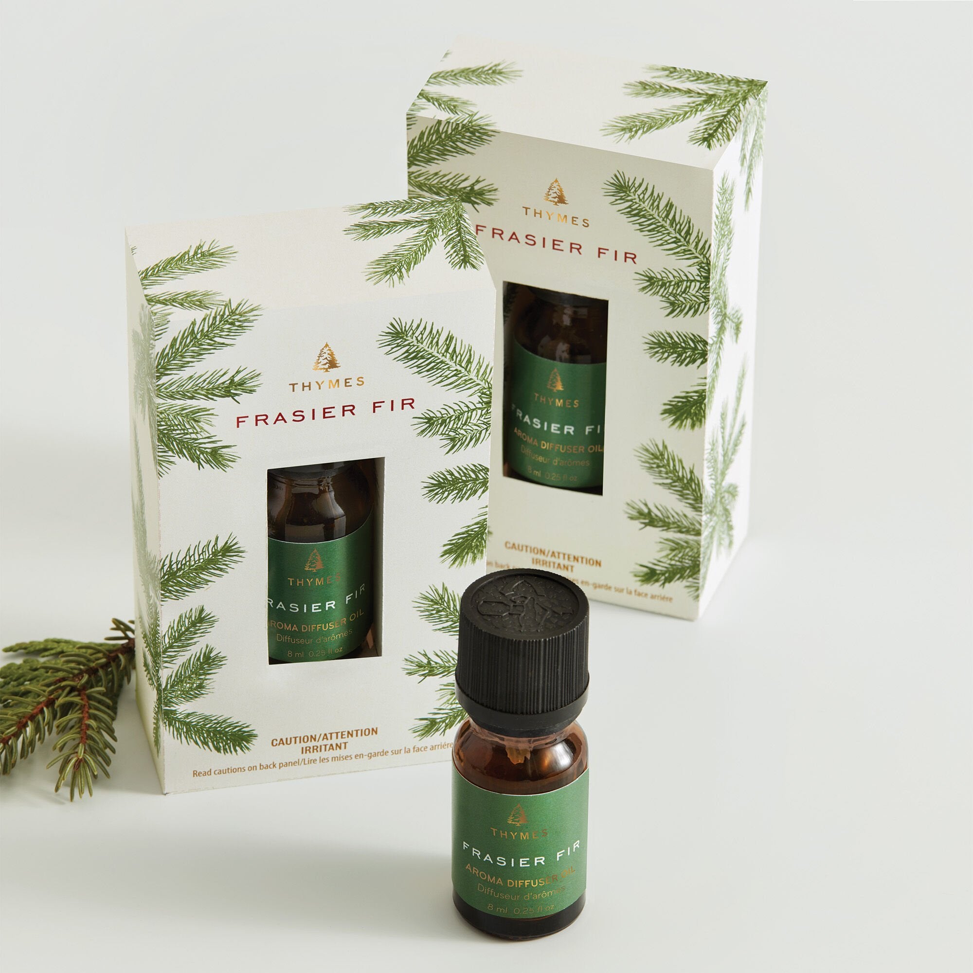 Thymes Frasier Fir Diffuser Oil in packaging