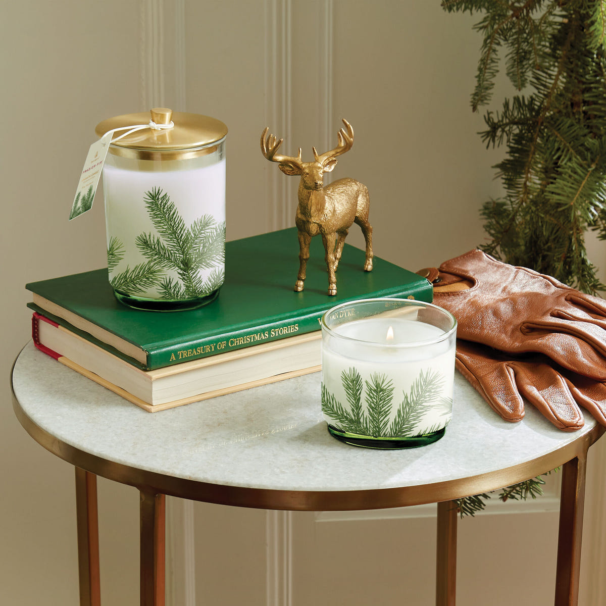 Alternate image of Small and Medium Thymes Frasier Fir Heritage Pine Needle Luminary Candles
