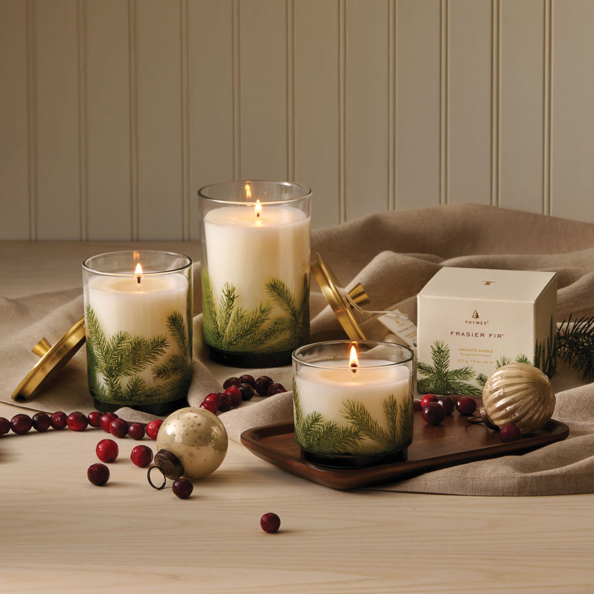 Alternate image of Frasier Fir Heritage Pine Needle Luminary Candle Set