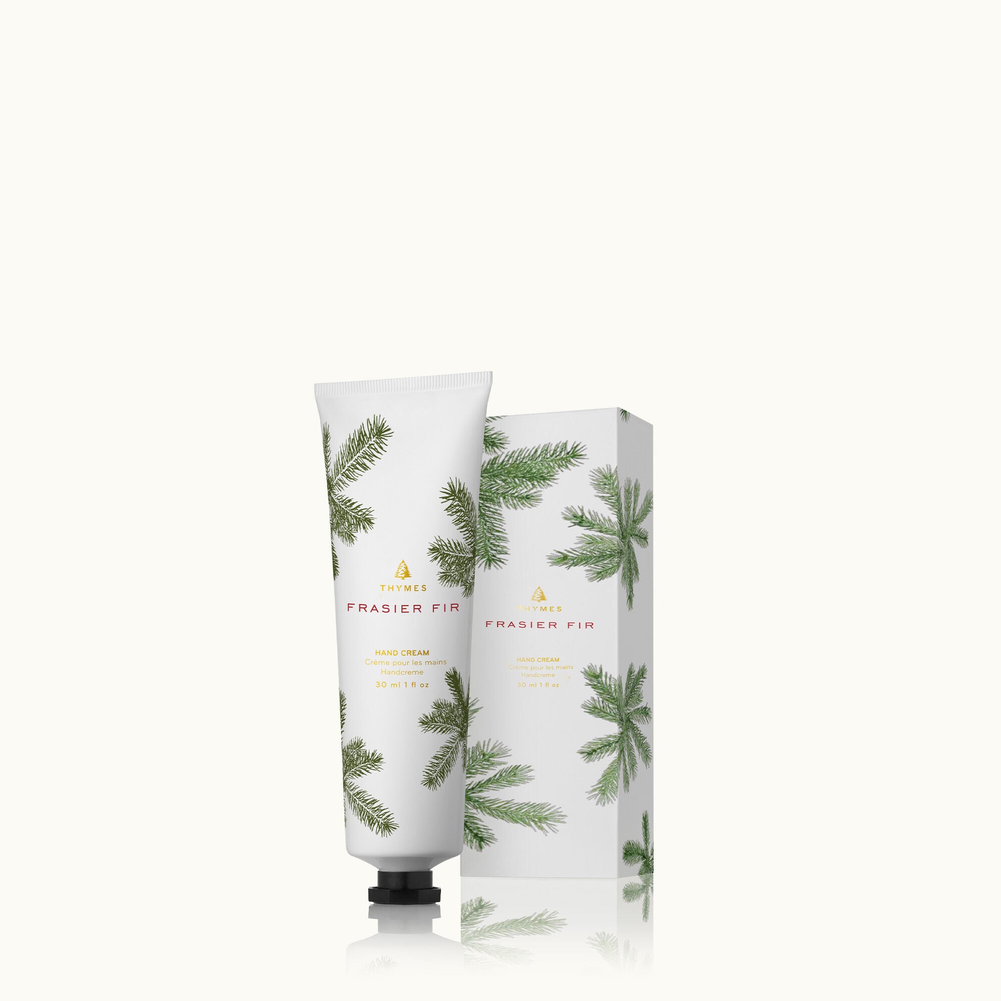 Thymes Frasier Fir Hand Cream in petite travel friendly size