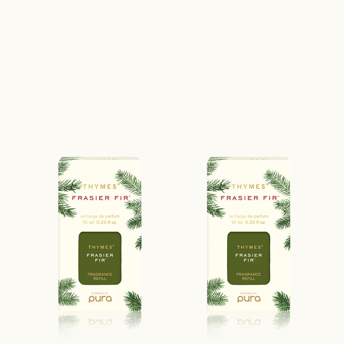 Two Thymes Frasier Fir fragrance refills on a white background