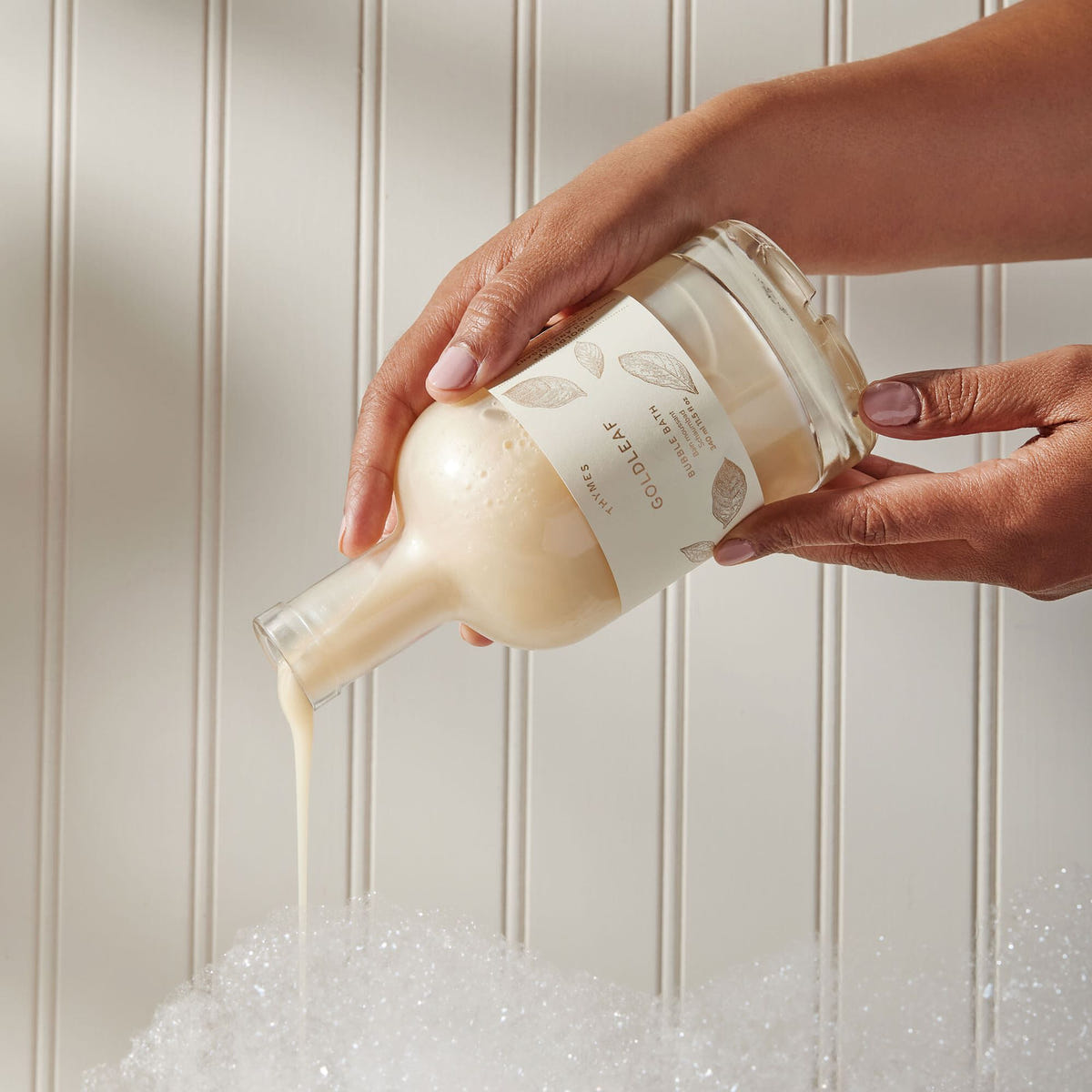 Alternate image of Thymes Goldleaf Bubble Bath being poured into bath