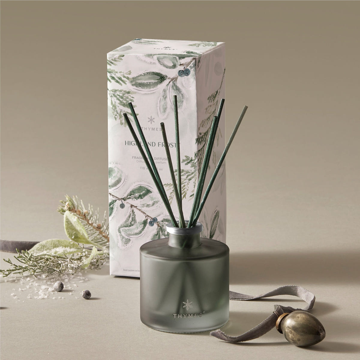 Alternate image of Thymes Highland Frost Petite Reed Diffuser and Box