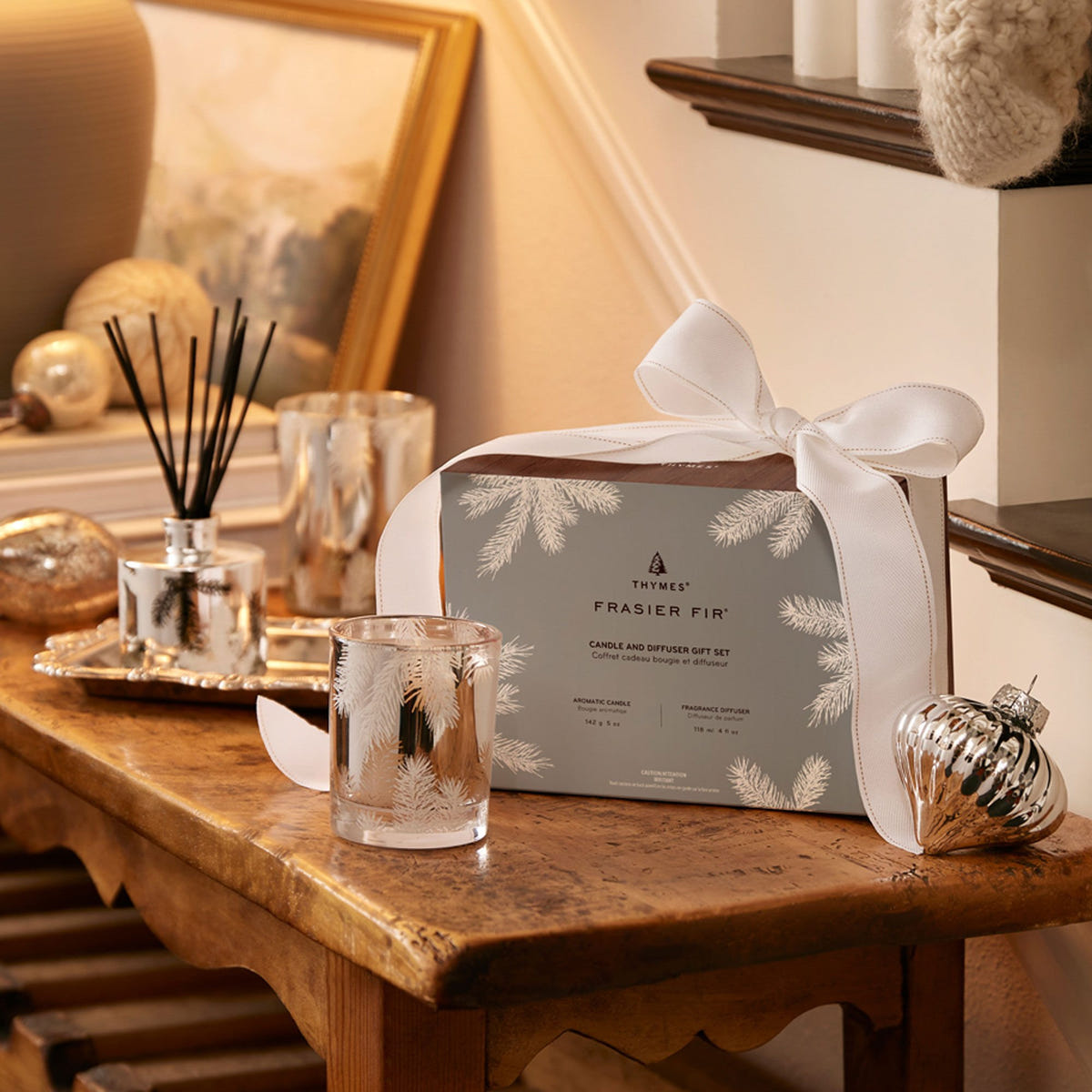 Alternate image of thymes-frasier-fir-statement-candle-diffuser-set
