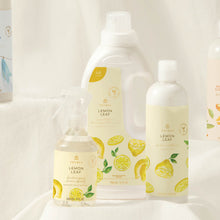 Thymes Lemon Leaf Fabric Softener to Soften Clothing with Citrus Scent featured next to Lemon Leaf laundry care collection