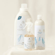 Thymes Washed Linen Fabric Softener for Soft Fabric featured next to Washed Linen laundry care collection