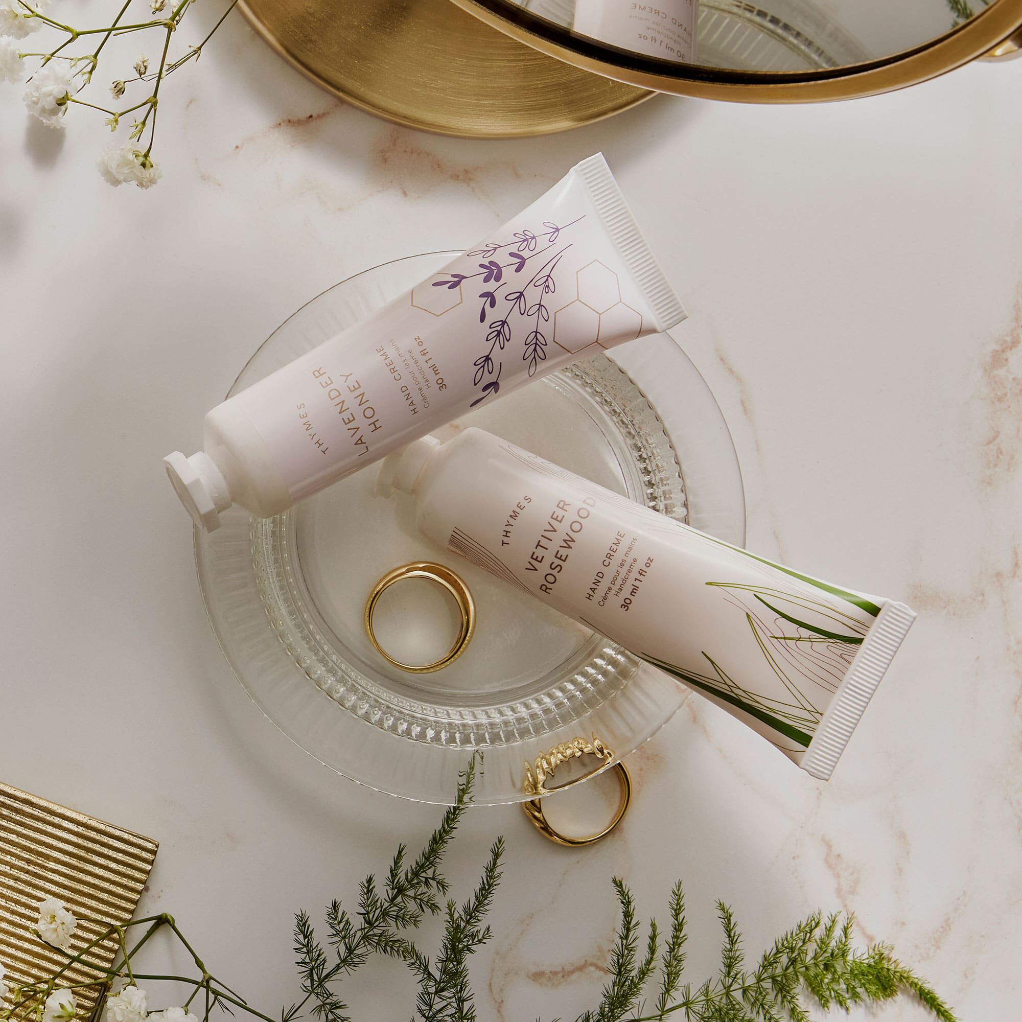 Thymes Lavender Honey Hand Cream with Vetiver Rosewood Hand Creme