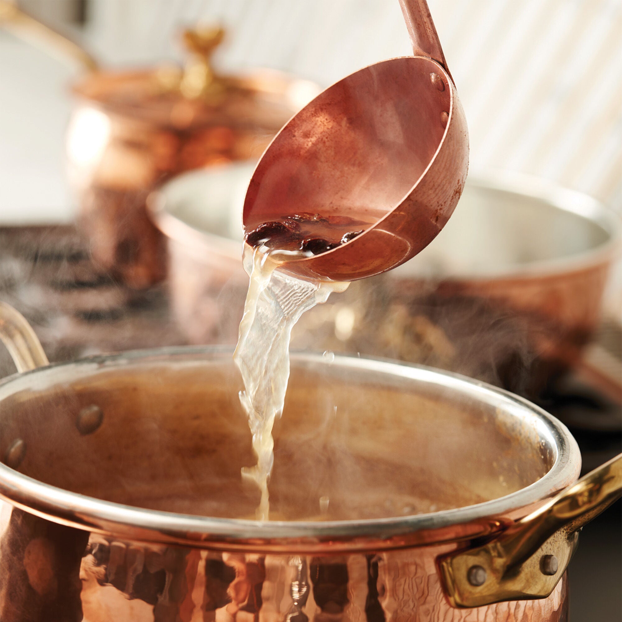 Apple Cider in Copper Pot