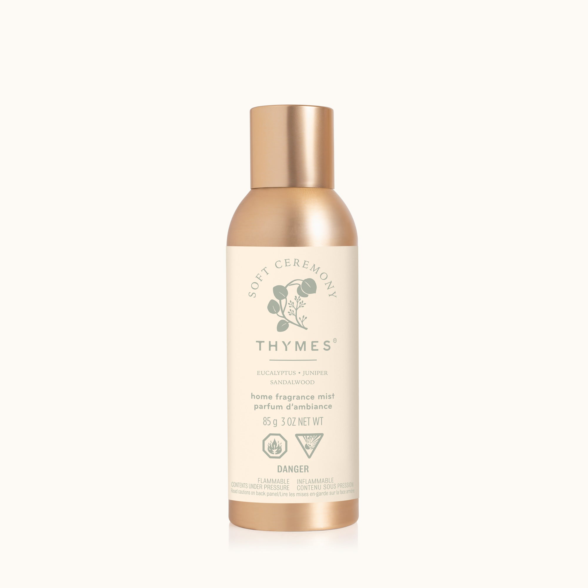 Thymes home fragrance mist bottle on a white background