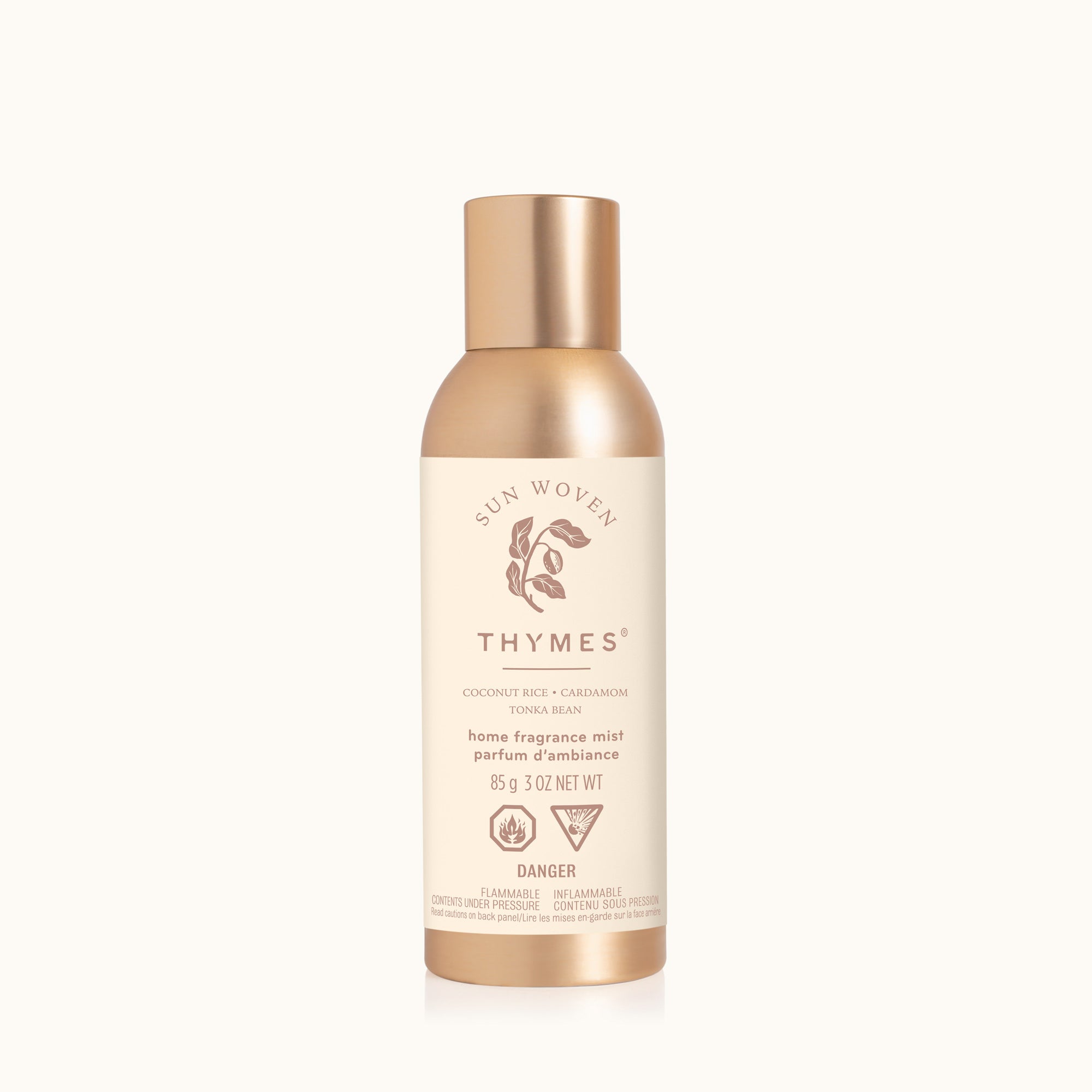 Thymes home fragrance mist bottle on a white background