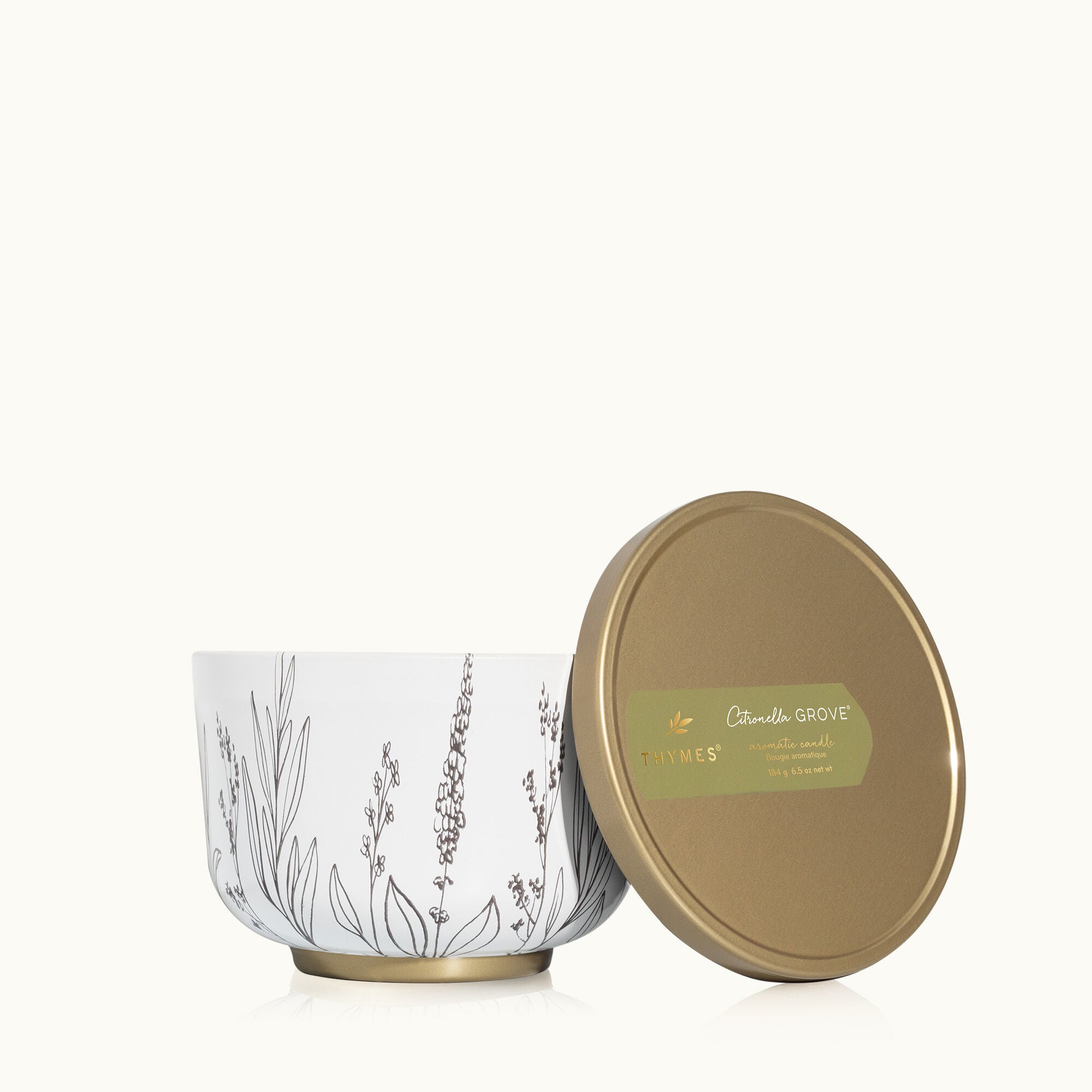 Citronella Grove Poured Candle Tin with Gold Lid