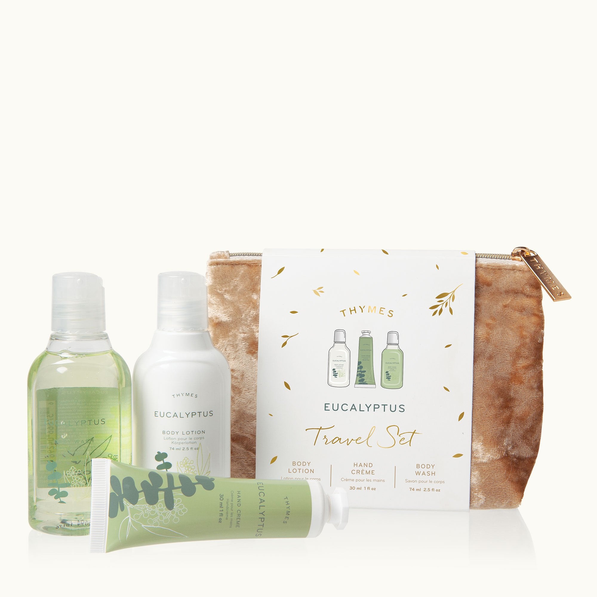 Thymes Eucalyptus Petite Body Wash, Petite Body Lotion, and Petite Hand Crème