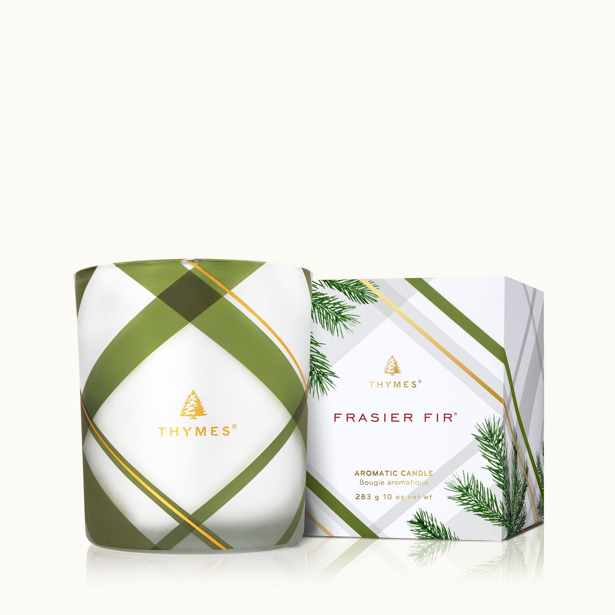 Frasier Fir Frosted Plaid Medium Poured Candle - Thumbnail 3