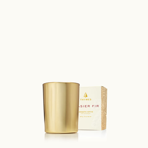 Thymes Frasier Fir® Gilded Gold Votive Candle