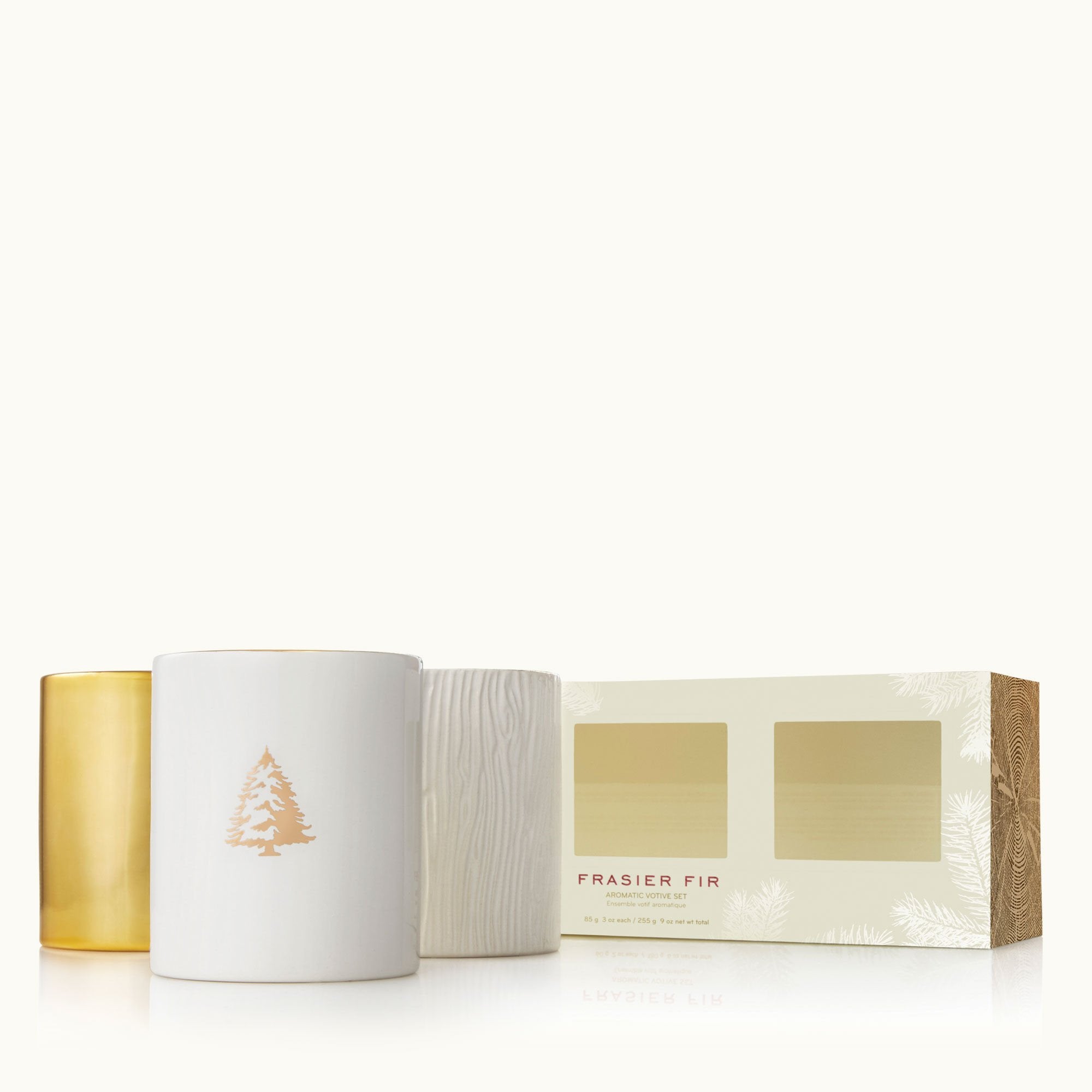 Frasier Fir Gilded Candle Trio