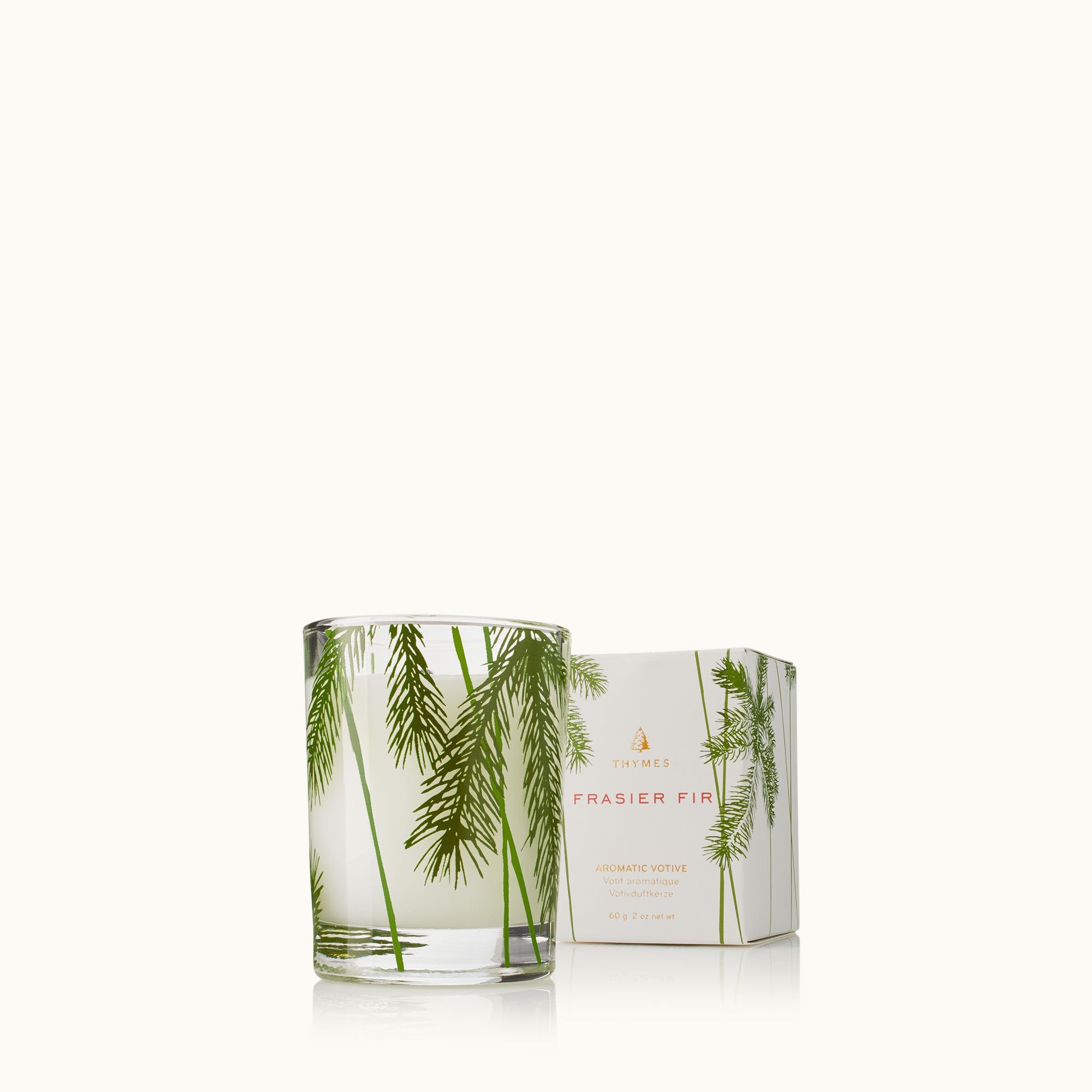 Thymes Frasier Fir Plaid Votive Candle Trio - Thumbnail 5