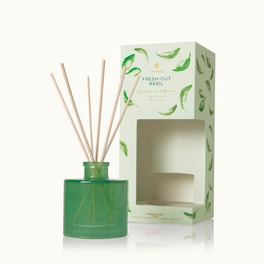 Thymes Fresh-Cut Basil Petite Reed Diffuser | Home Fragrance