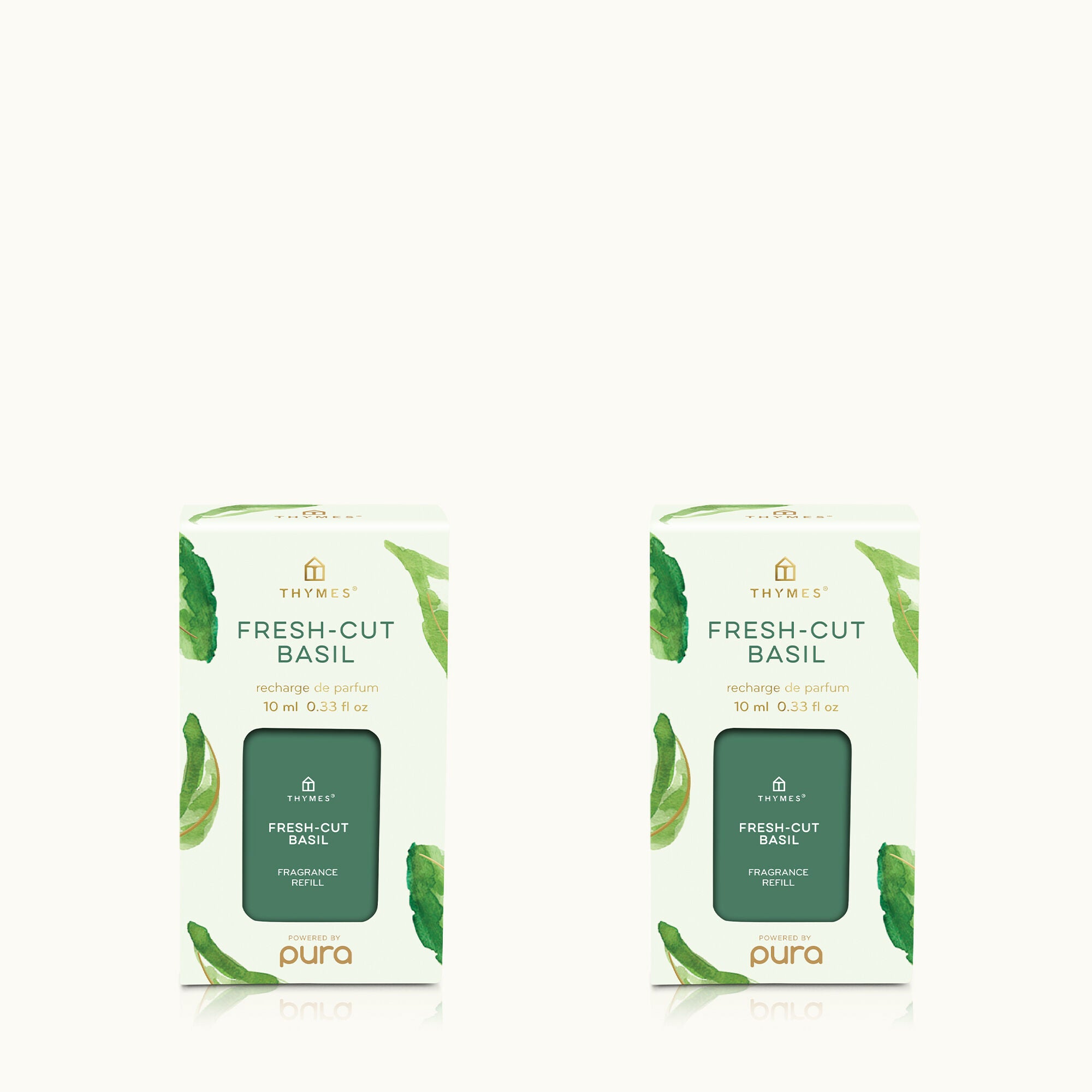 Thymes Fresh Cut Basil Pura Diffuser Refill 2-Pack Bundle