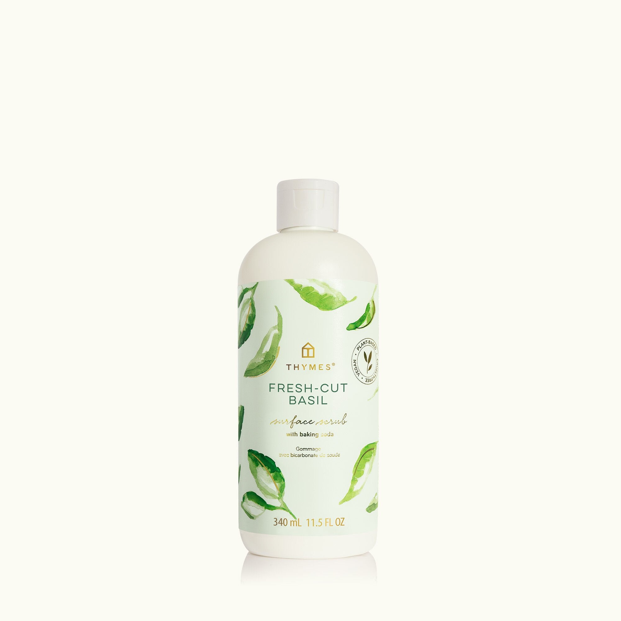 Thymes Fresh-Cut Basil Surface Scrub for home cleaning