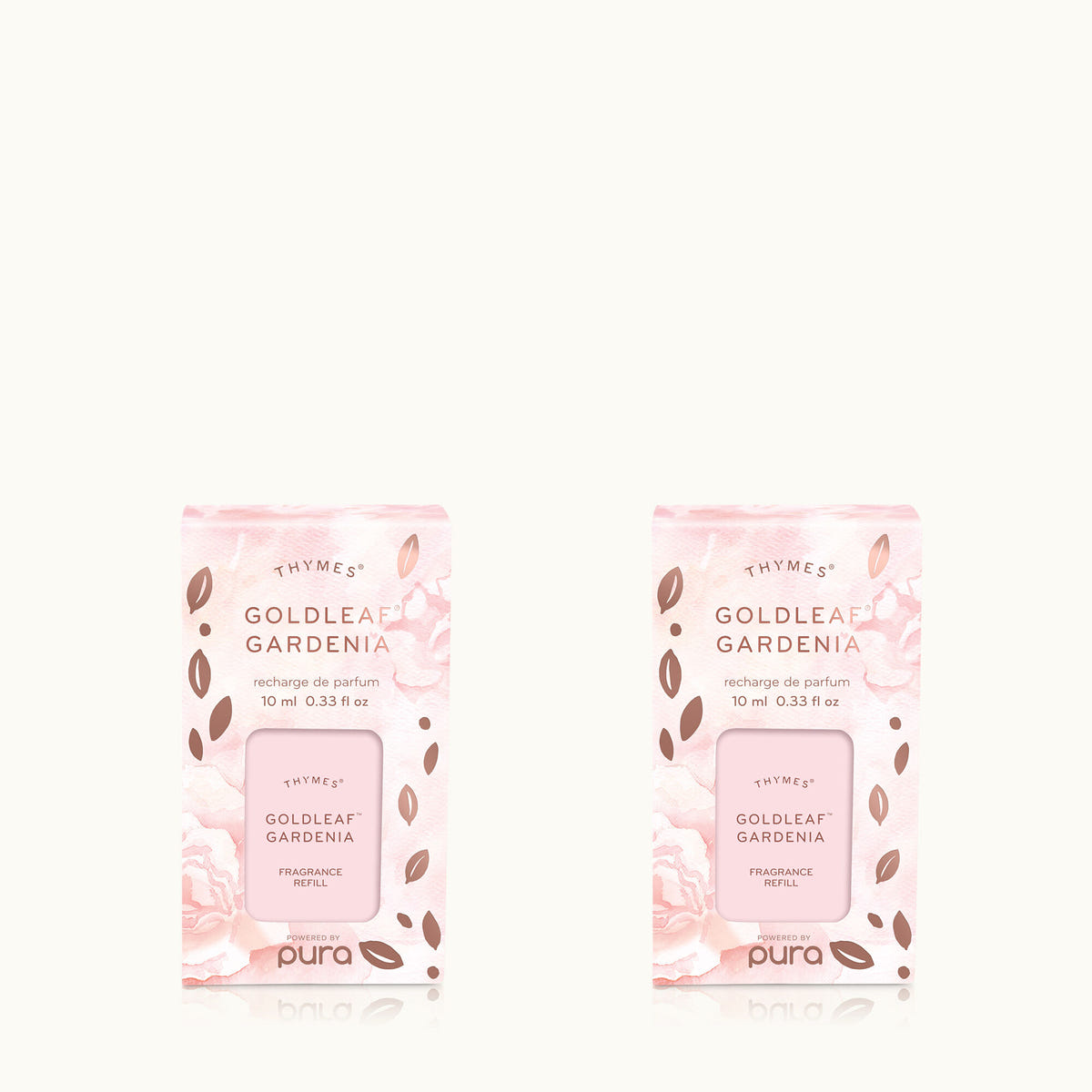 Thymes Goldleaf Gardenia Pura Diffuser Refill 2-Pack Bundle