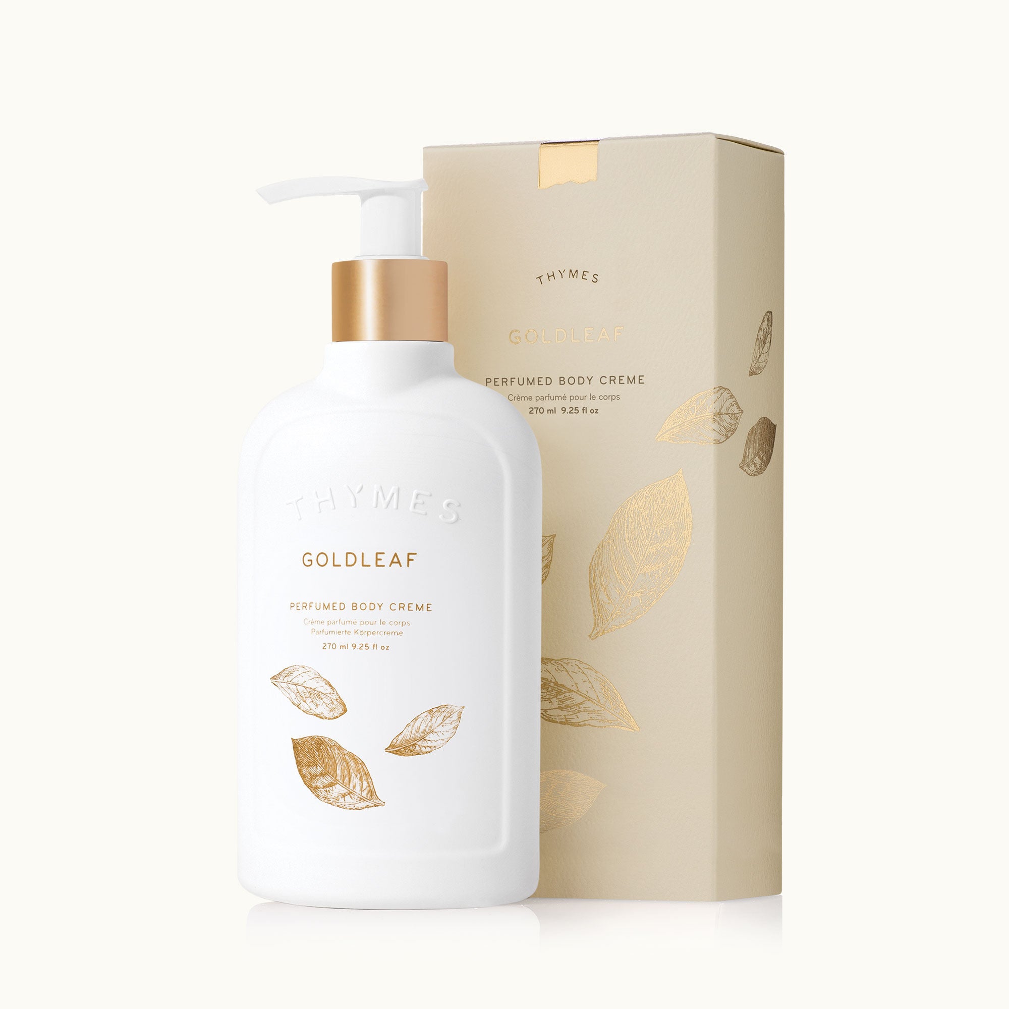 Thymes Goldleaf Body Creme full size with pump