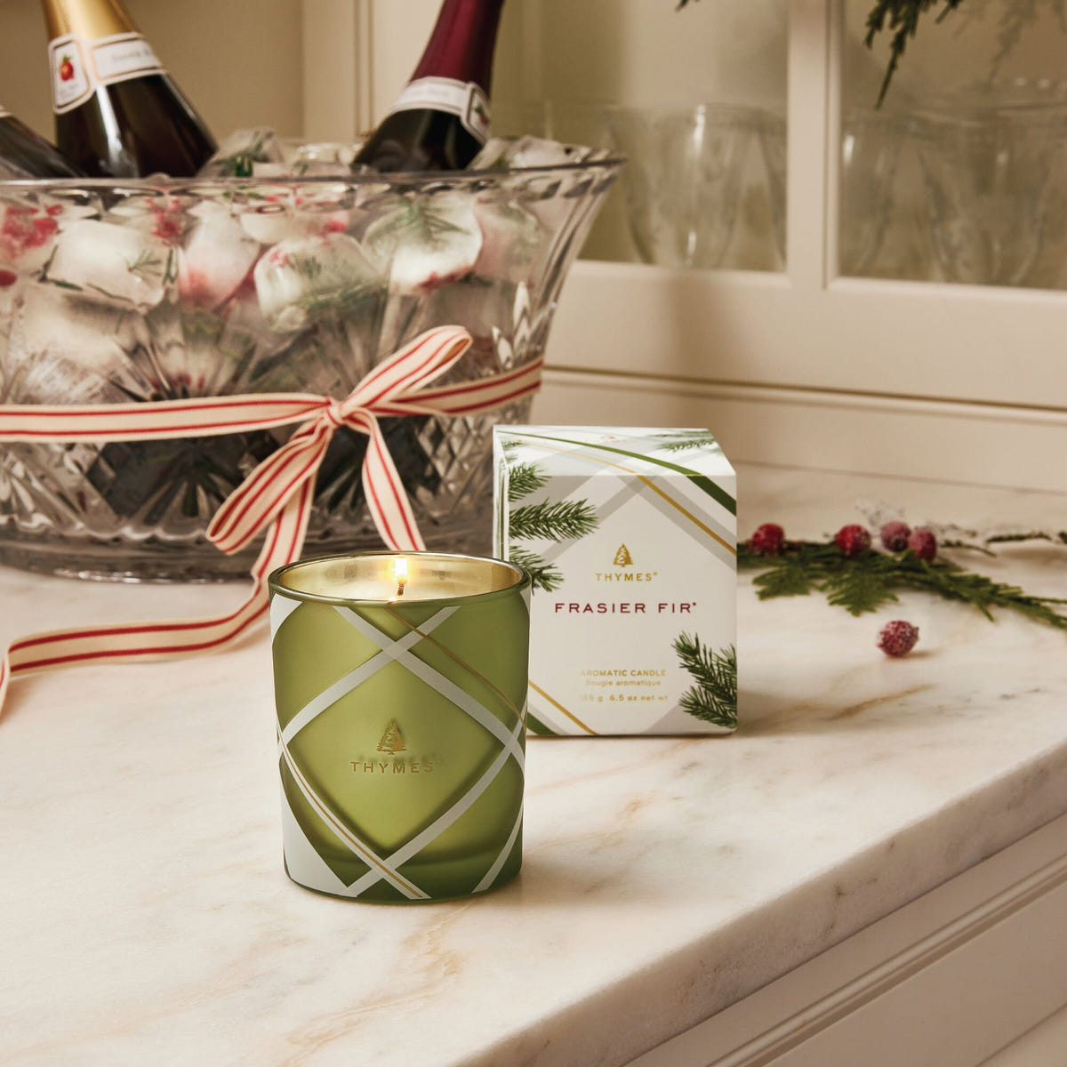 Alternate image of Frasier Fir Frosted Plaid Poured Candle