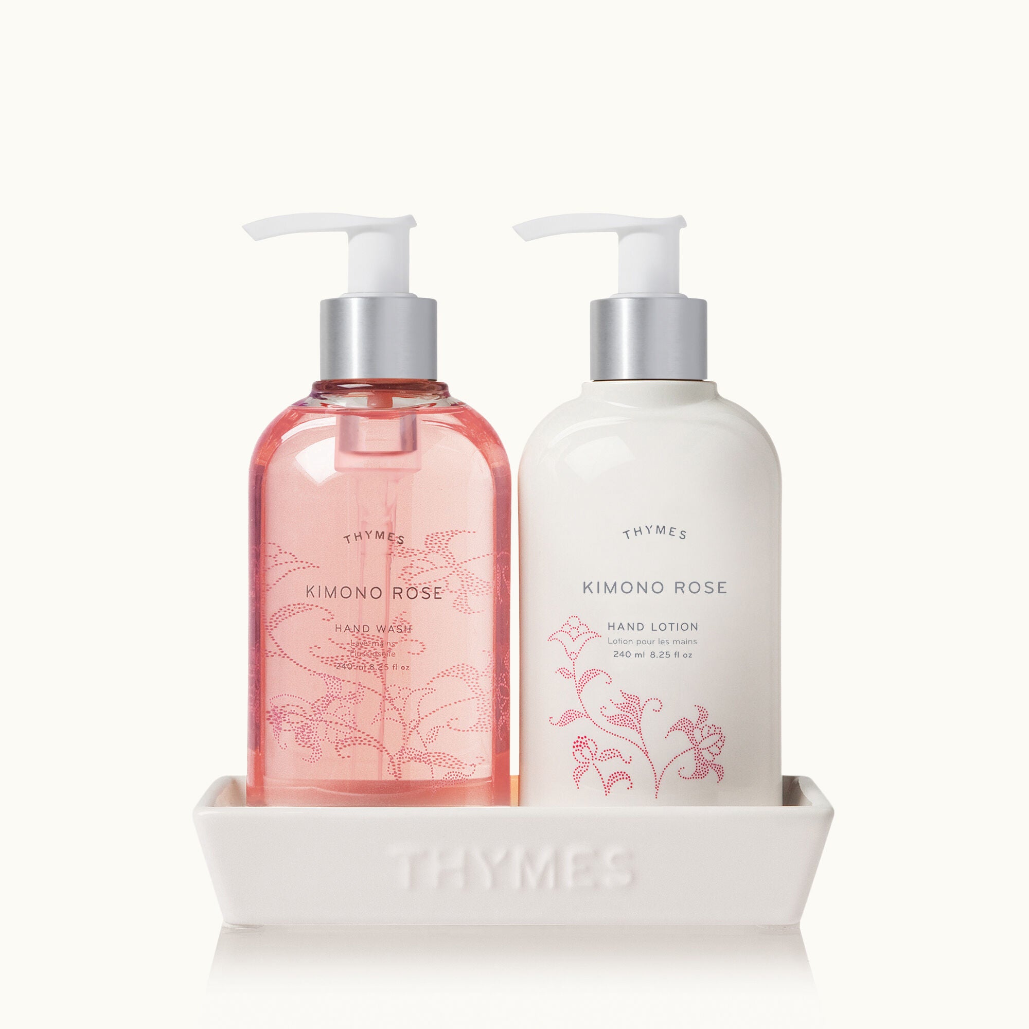 Thymes Kimono Rose Sink Set with Hand Wash and Lotion