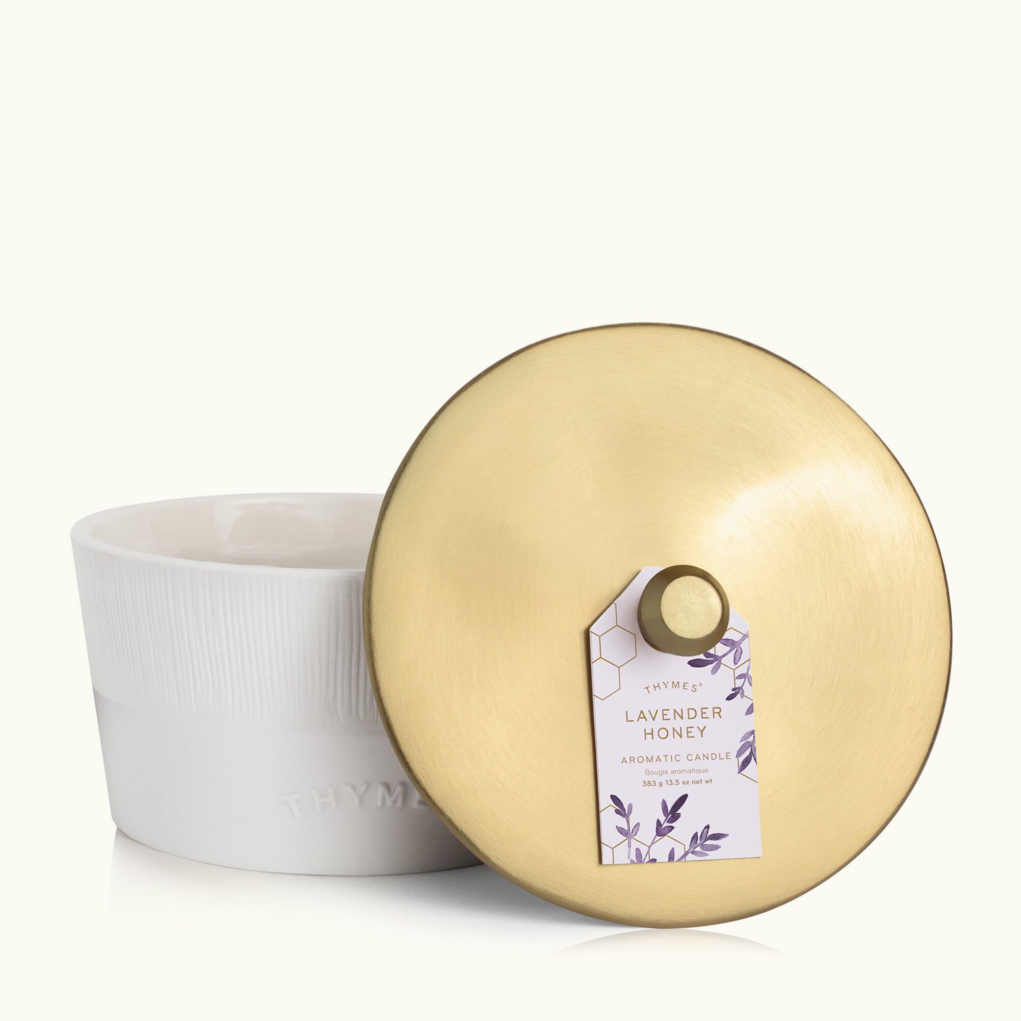 Thymes Lavender Honey 3-Wick Candle lid view