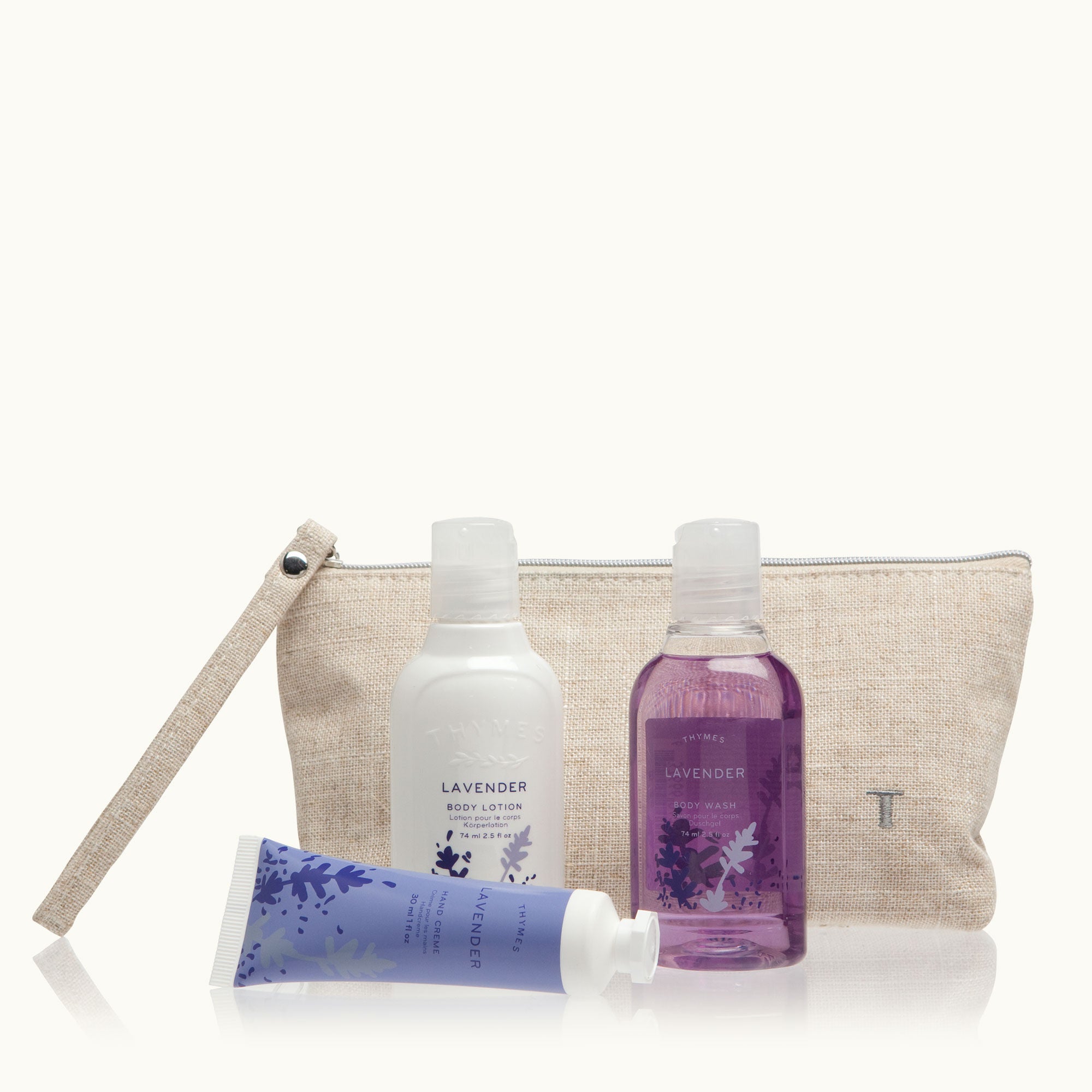 Thymes Lavender Little Luxuries Petite Bath and Body with Beauty Bag