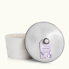 Thymes Lavender 3-Wick Candle lid view