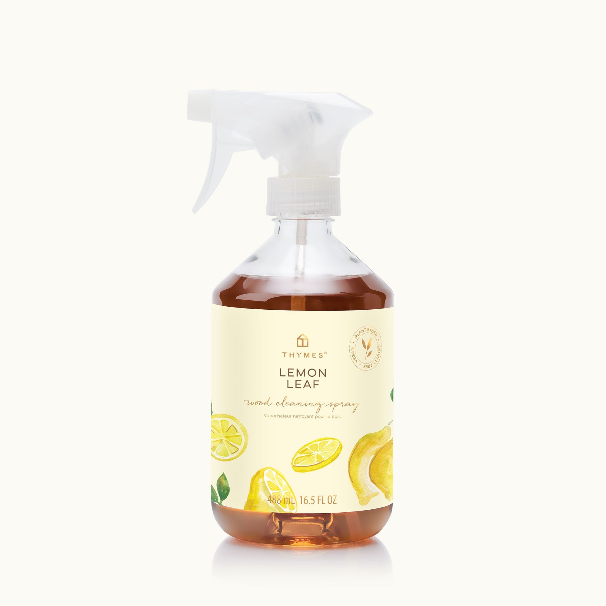 Thymes Lemon Leaf Wood Cleaning Spray is a citrus fragrance