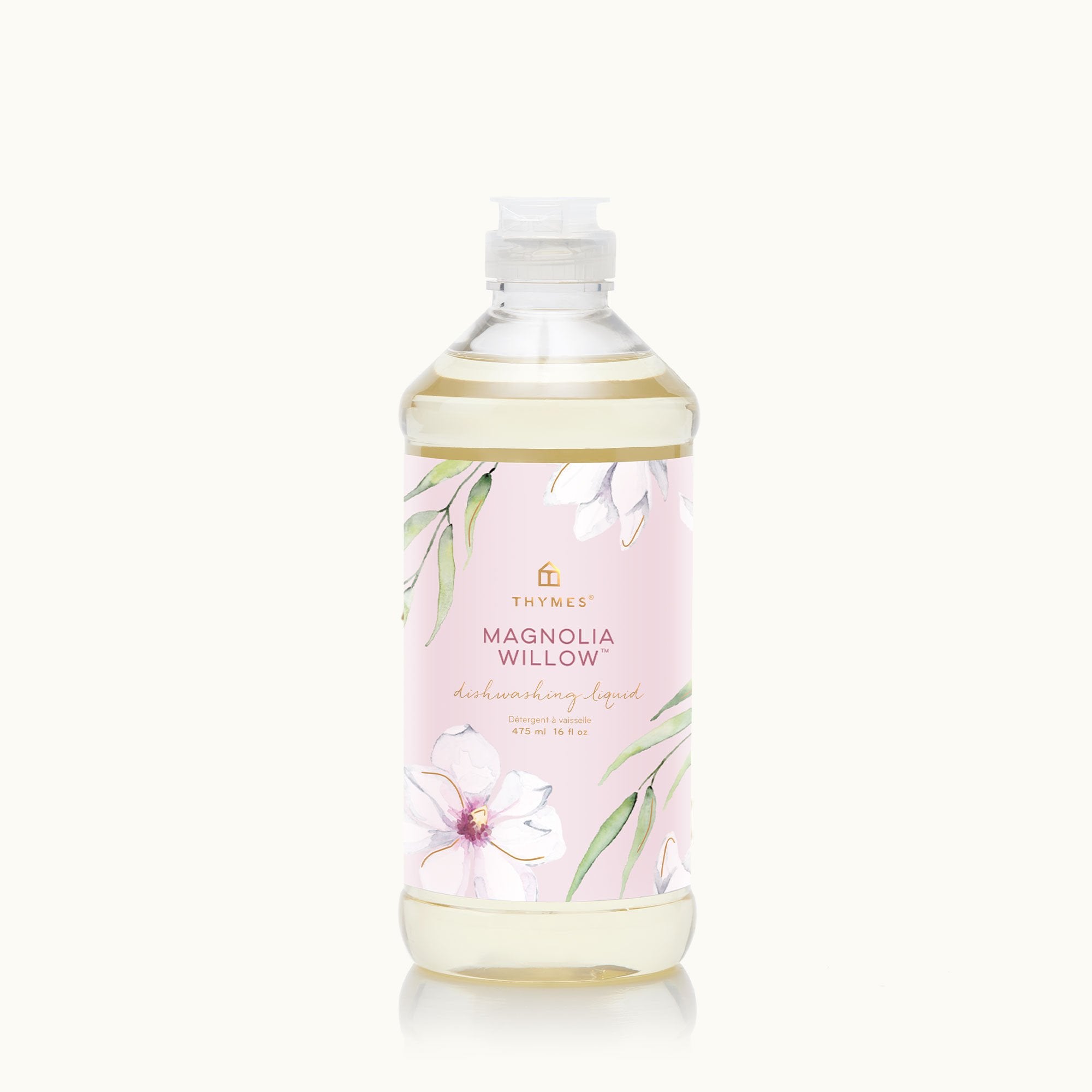 Thymes Magnolia Willow Dishwashing Liquid is a woody floral