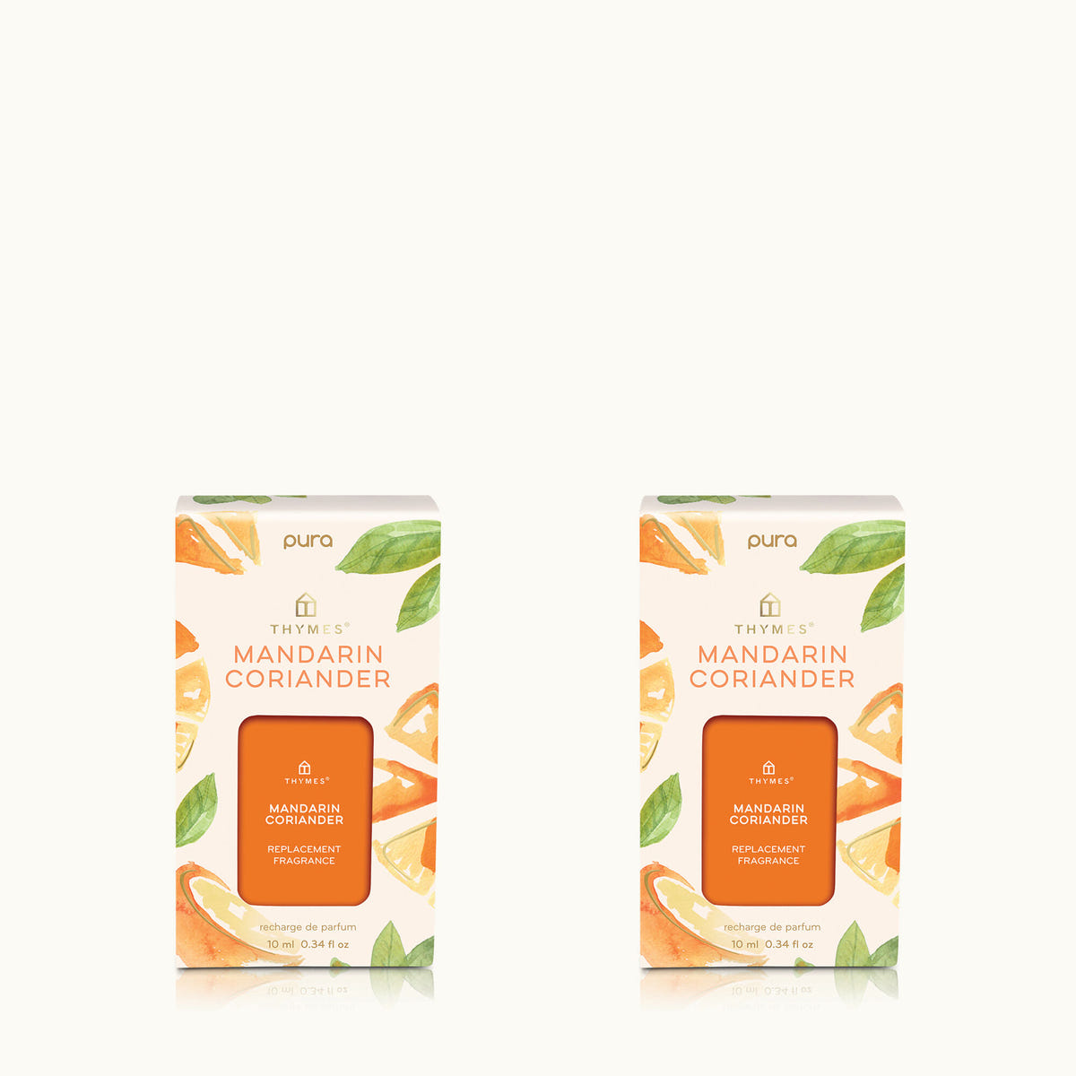 Thymes Mandarin Coriander Pura Diffuser Refill 2-Pack Bundle